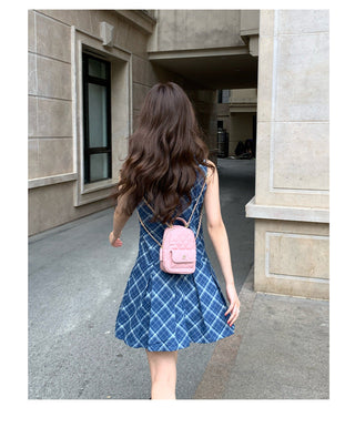 preppy plaid sleeveless dress