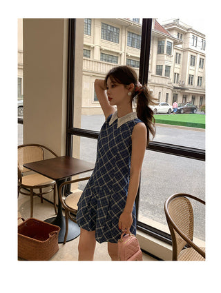 preppy plaid sleeveless dress