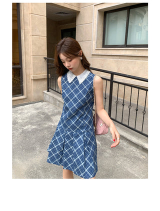preppy plaid sleeveless dress