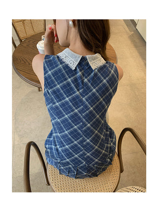 preppy plaid sleeveless dress