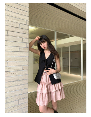 waist-controlled lace-up Top