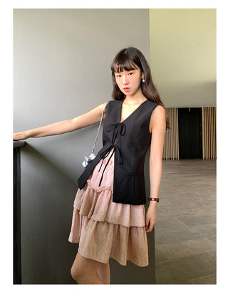 waist-controlled lace-up Top
