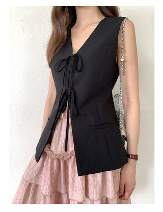waist-controlled lace-up Top