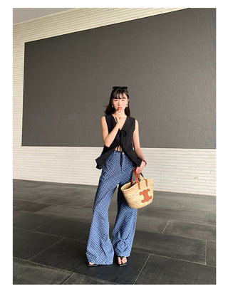 waist-controlled lace-up Top