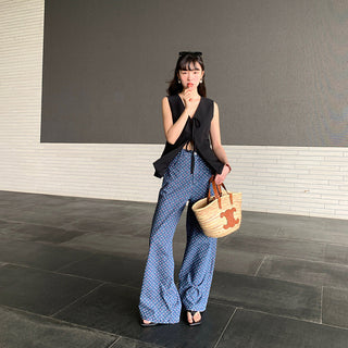 waist-controlled lace-up Top