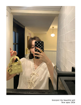 French lace flounce shirt