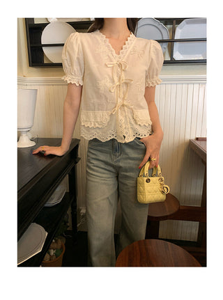 French lace flounce shirt