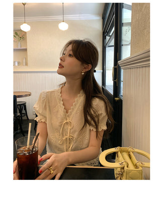 French lace flounce shirt