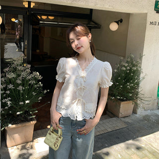 French lace flounce shirt