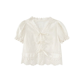 French lace flounce shirt