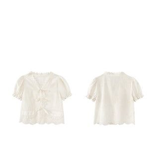 French lace flounce shirt