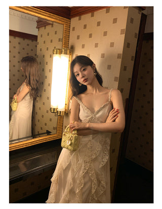 French lace sling dress