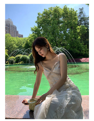 French lace sling dress