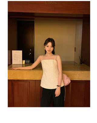 sweet polka dot brace top
