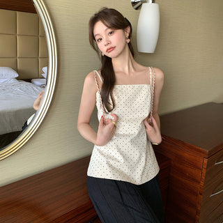 sweet polka dot brace top