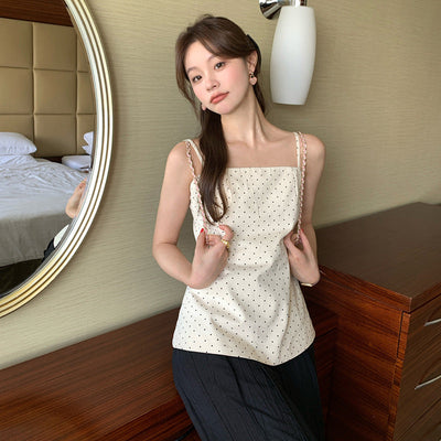 sweet polka dot brace top