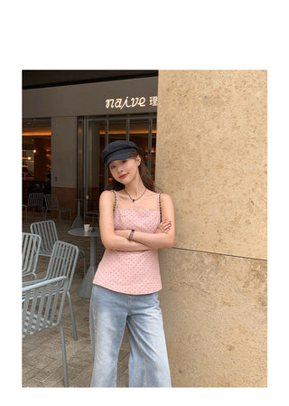sweet polka dot brace top