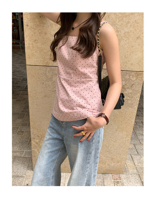 sweet polka dot brace top