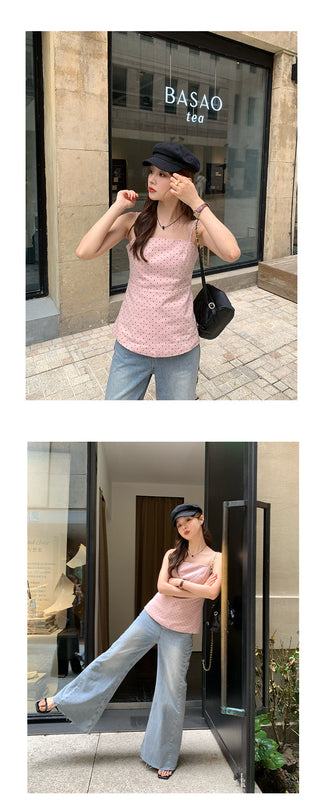 sweet polka dot brace top