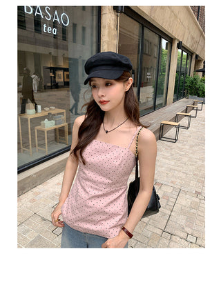 sweet polka dot brace top
