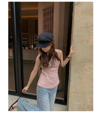 sweet polka dot brace top