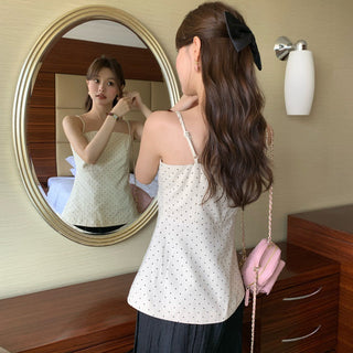sweet polka dot brace top