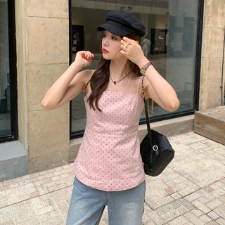 sweet polka dot brace top