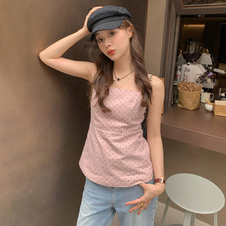 sweet polka dot brace top