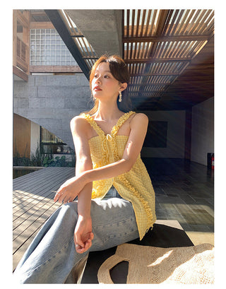 texture slim outside strap top