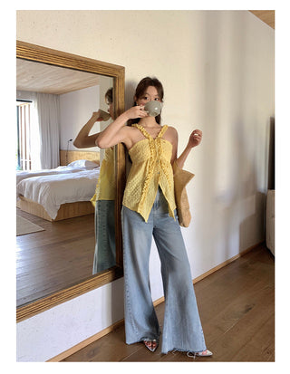 texture slim outside strap top