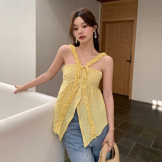 texture slim outside strap top