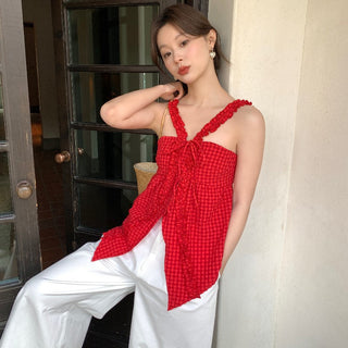 texture slim outside strap top