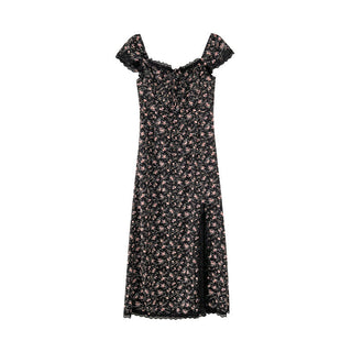 French slit floral dress