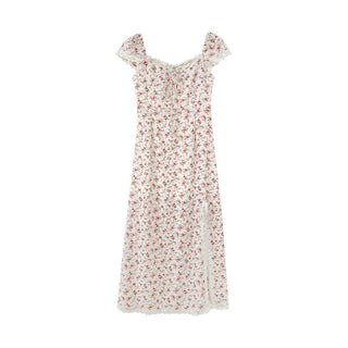 French slit floral dress
