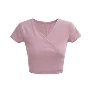 V-neck lace-up sweater top