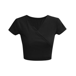 V-neck lace-up sweater top