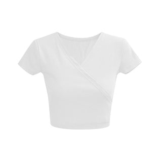 V-neck lace-up sweater top