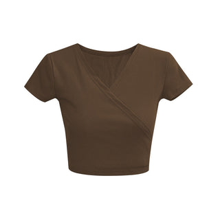 V-neck lace-up sweater top