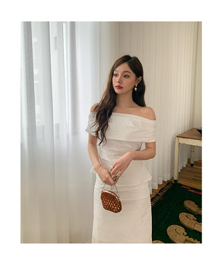 French split high waist skirt