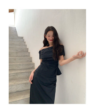 French split high waist skirt