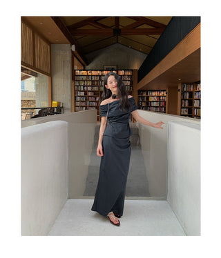 French split high waist skirt