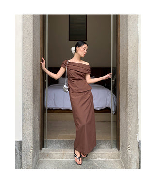 French split high waist skirt