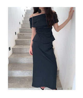 French split high waist skirt