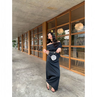 French split high waist skirt