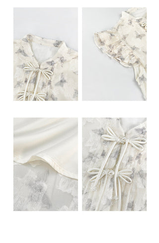 butterfly print short dress