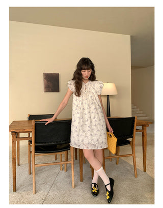 butterfly print short dress