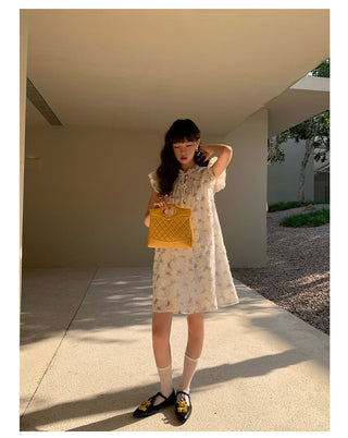 butterfly print short dress