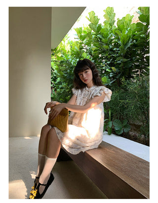butterfly print short dress