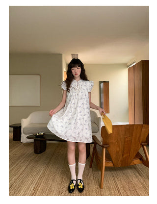 butterfly print short dress