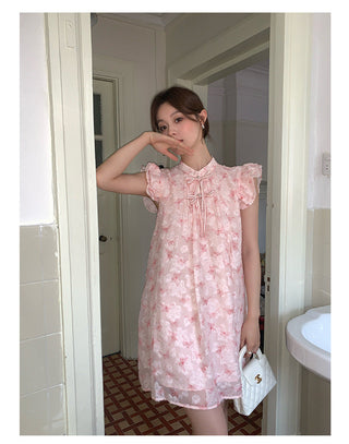 butterfly print short dress